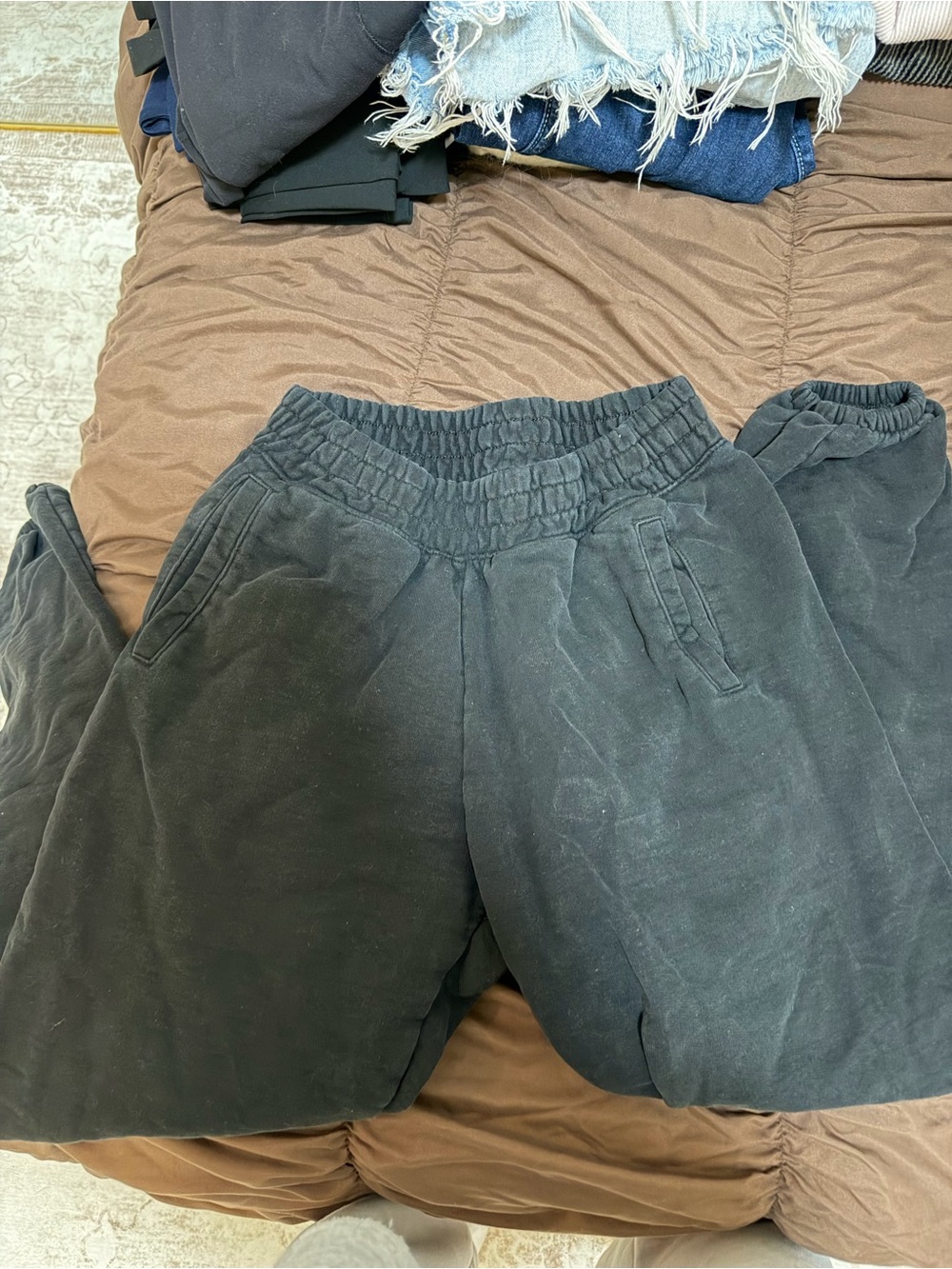 Aerie OFFLINE Washed Black Pullover Hoodie and sweatpants (set) - Picture 5 of 5